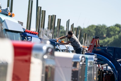 Row of trucks