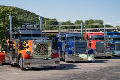 Trucks lined up at show