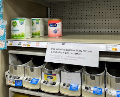 Baby formula shelf