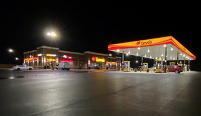 Love's truck stop at night