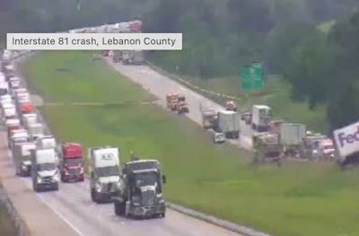 Traffic backup on I-81