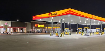 Love's Travel Stop at night