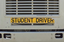 Student driver sign on truck