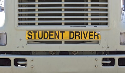 Student driver sign on truck