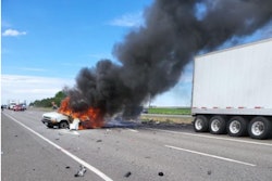 Pickup truck fire