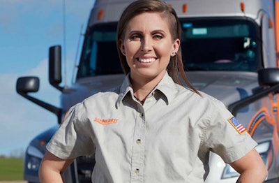 Woman truck driver KayLeigh McCall