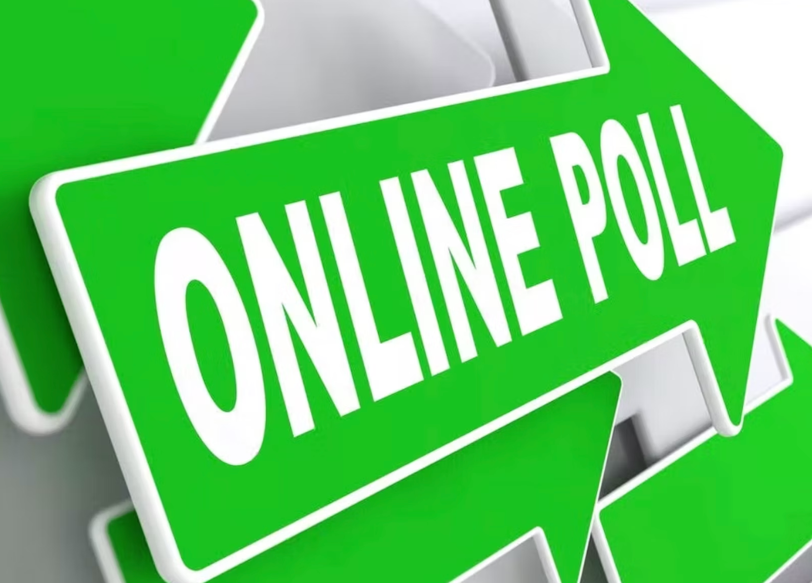 'Online Poll' sign