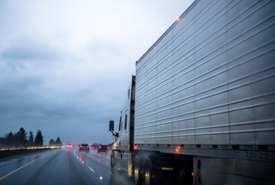 Tractor-trailer on highway