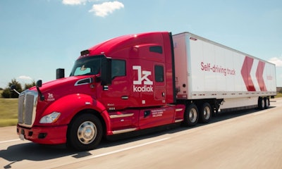 Kodiak autonomous truck on highway