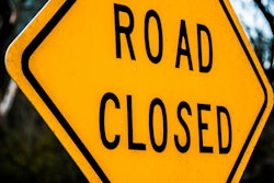 Road closed sign