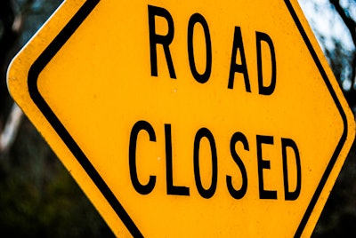 Road closed sign