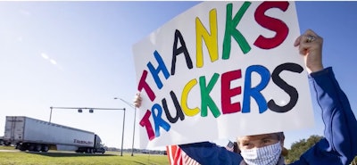 'Thanks Truckers' sign
