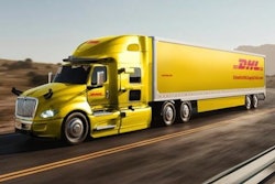 DHL truck and trailer on highway