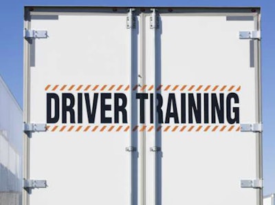 Driver Training sign on back of a trailer