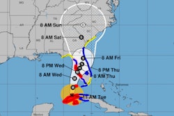 Weather service map of Hurricane Ian
