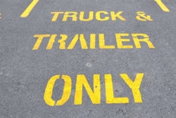 Truck and trailer parking sign