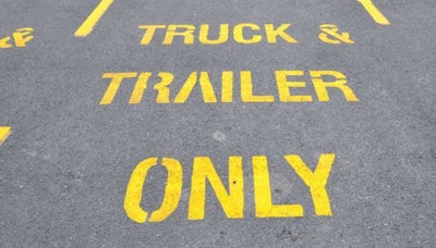Truck and trailer parking sign