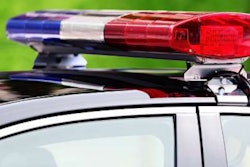 Lights on top of police car