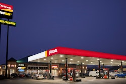 Pilot truck stop at night