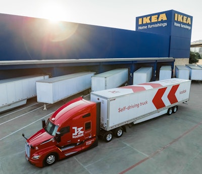Tractor-trailer at Ikea store