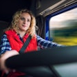 Woman driving a truck
