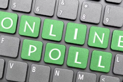 'Online Poll' on computer keyboard