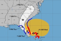 Tropical storm Nicole map