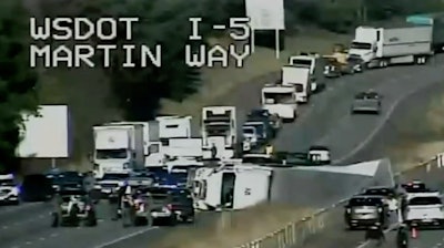 Washington State DOT highway cam shows accident scene