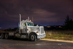 Park truck at night