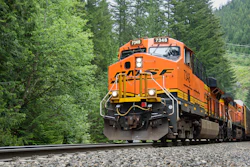 Fright train on tracks