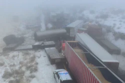TRACTOR-TRAILERS IN I-90 COLLISION