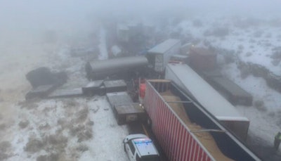 TRACTOR-TRAILERS IN I-90 COLLISION