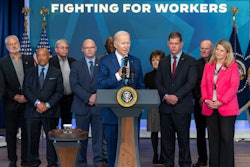 President Joe Biden and others at pension fund bail out announcement
