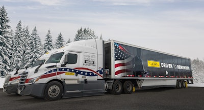Two J.B. Hunt tractor-trailers