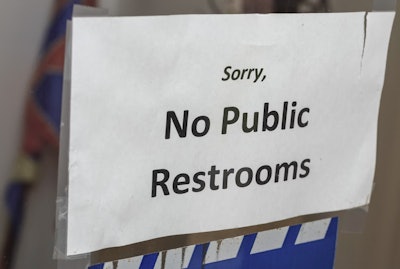 No Public restooms sign