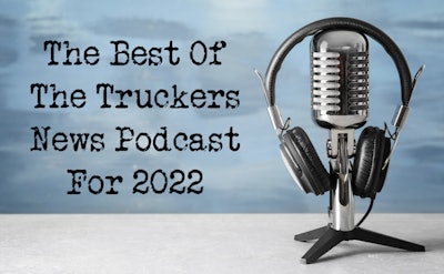 Best of Truckers News Podcast graphic with microphone and headset