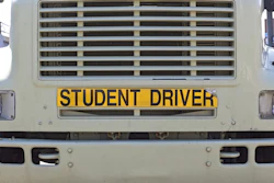 Student Driver sign on front of truck