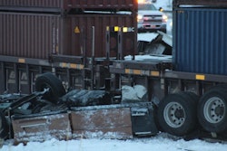 Train-truck accident scene