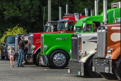 Trucks on display at 75 Chrome Shop's show