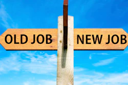 Old job. New job. signpost