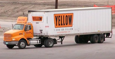 Yellow tractor-trailer