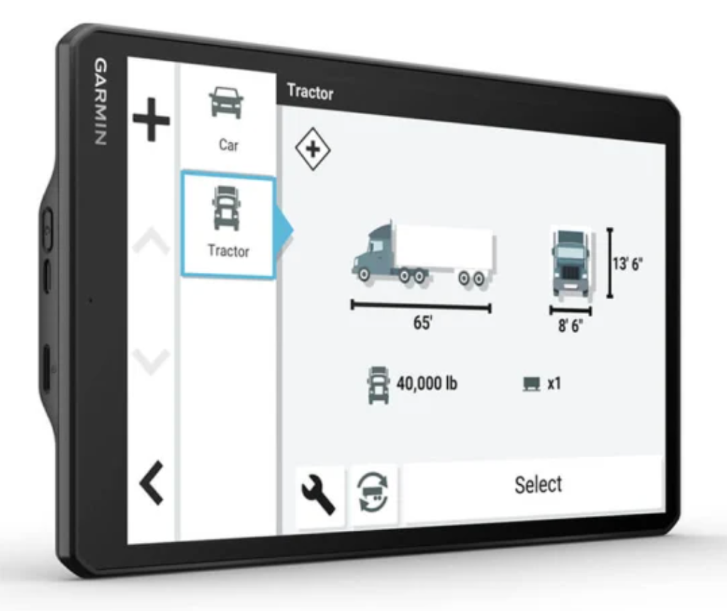 Garmin OTR1010 GPS device screen