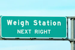 Weigh station sign