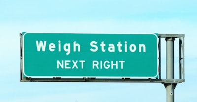 Weigh station sign