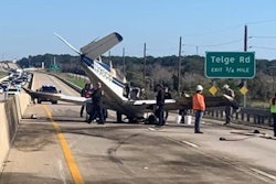 Airplane crashed on Texas highway