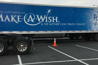 Tractor-trailer with Make-A-Wish wrap