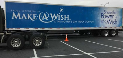 Tractor-trailer with Make-A-Wish wrap