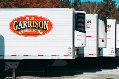 Line of R.E. Garrison Trucking trailers
