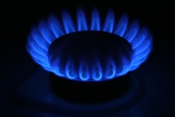 Blue flame of a gas burner