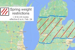 Michigan map with highway restrictions